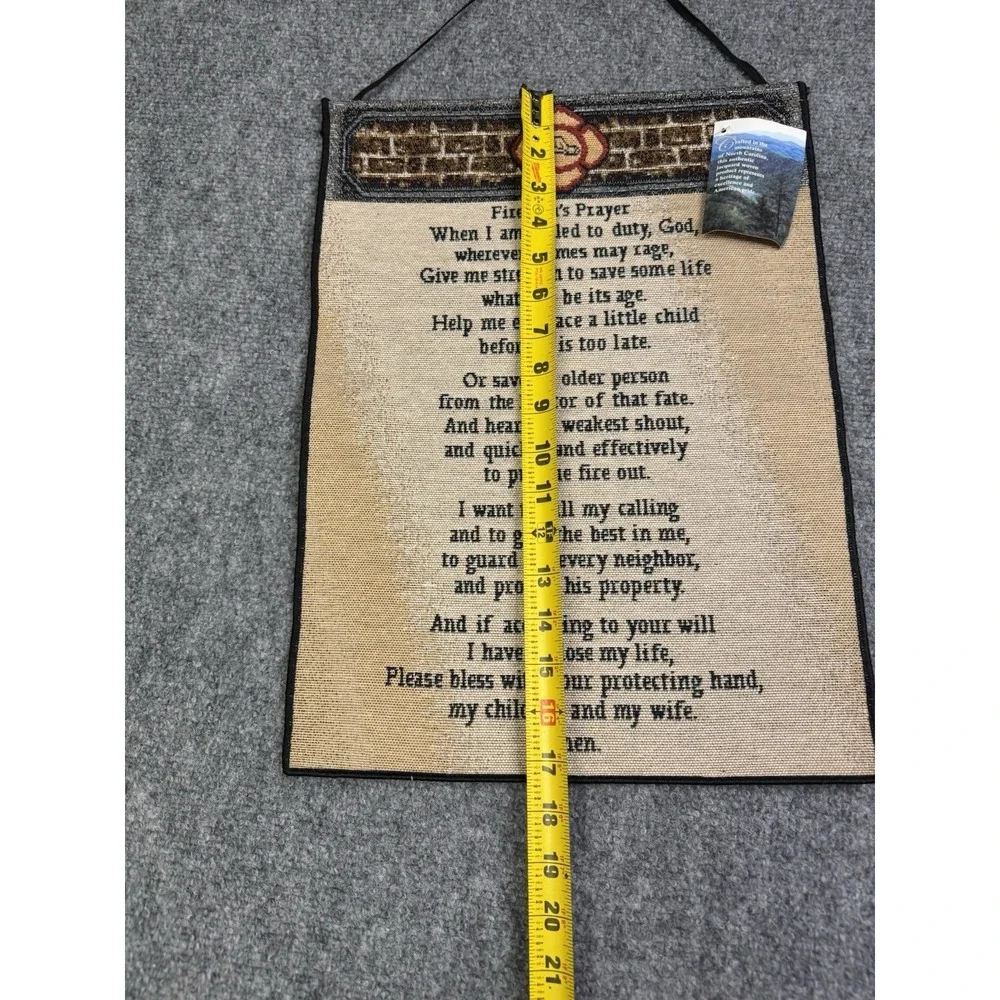 The Manual Woodworkers & Weavers Fireman's Prayer Hanging Wall Tapestry New